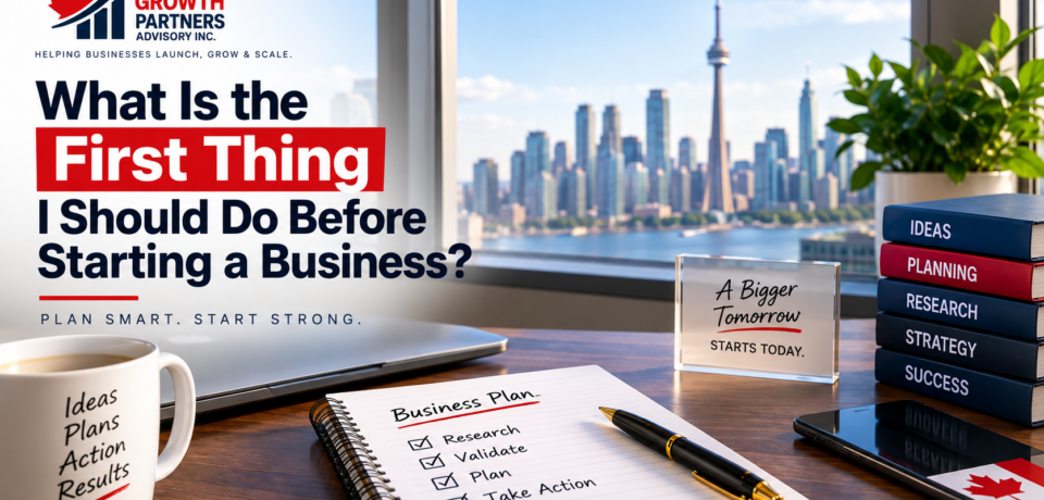 Starting a business is exciting, but before you register a business, create a website, or spend money, there is one important step you shouldn't skip: Understand your business idea. Before moving forward, ask yourself: What am I selling? Who will buy it? What problem am I solving? Is there demand for my product or service? Who are my competitors? What will it cost to get started? These questions can help you determine whether your idea has a realistic opportunity. Don't Rush the Setup Many new entrepreneurs immediately think about registering their business, choosing a name, creating a logo, or opening social media accounts. Those things may eventually be necessary, but they shouldn't replace researching the business itself. You want to understand what you're building before investing heavily in it. A good starting sequence is: IDEA → RESEARCH → VALIDATE → PLAN → SET UP → LAUNCH Each step helps you make better decisions about what comes next. What About Registration? Once you have a clearer understanding of your business, you can begin looking at the appropriate business structure, registration, licences, permits, taxes and other requirements. The requirements can vary depending on your business, location and activities, so there isn't one checklist that applies to every Canadian entrepreneur. The Bigger Picture Starting a business involves many decisions, and knowing what to do first can prevent you from wasting time and money. If you're serious about starting a business, don't just ask: “How do I register my business?” Start with: “Is this a business worth building?” Once you can answer that question, you can begin working through the steps required to turn your idea into a real business. Want the complete roadmap? Canadian Business Questions gives you practical answers to common questions about starting and growing a business in Canada. For the complete step-by-step process, including planning, research, setup, costs, registration and other important considerations, look for our upcoming book. Have a Canadian business question? Follow Canadian Business Questions for simple answers. Need business support? Visit Canada Growth Partners Advisory Inc. This article provides general educational information. Requirements vary by business and jurisdiction. Starting a business is exciting, but before you register a business, create a website, or spend money, there is one important step you shouldn't skip: Understand your business idea. Before moving forward, ask yourself: What am I selling? Who will buy it? What problem am I solving? Is there demand for my product or service? Who are my competitors? What will it cost to get started? These questions can help you determine whether your idea has a realistic opportunity. Don't Rush the Setup Many new entrepreneurs immediately think about registering their business, choosing a name, creating a logo, or opening social media accounts. Those things may eventually be necessary, but they shouldn't replace researching the business itself. You want to understand what you're building before investing heavily in it. A good starting sequence is: IDEA → RESEARCH → VALIDATE → PLAN → SET UP → LAUNCH Each step helps you make better decisions about what comes next. What About Registration? Once you have a clearer understanding of your business, you can begin looking at the appropriate business structure, registration, licences, permits, taxes and other requirements. The requirements can vary depending on your business, location and activities, so there isn't one checklist that applies to every Canadian entrepreneur. The Bigger Picture Starting a business involves many decisions, and knowing what to do first can prevent you from wasting time and money. If you're serious about starting a business, don't just ask: “How do I register my business?” Start with: “Is this a business worth building?” Once you can answer that question, you can begin working through the steps required to turn your idea into a real business. Want the complete roadmap? Canadian Business Questions gives you practical answers to common questions about starting and growing a business in Canada. For the complete step-by-step process, including planning, research, setup, costs, registration and other important considerations, look for our upcoming book. Have a Canadian business question? Follow Canadian Business Questions for simple answers. Need business support? Visit Canada Growth Partners Advisory Inc. This article provides general educational information. Requirements vary by business and jurisdiction.